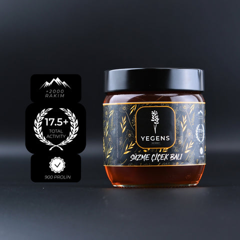 Yegens Doğal Süzme Çiçek Balı 500 gr | TA17.5+ | 900 Prolin | Erzincan - Kemah | Hakiki Bal