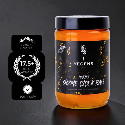 850 gr Yegens Doğal Süzme Çiçek Balı | TA17.5+ | 900 Prolin | Erzincan - Kemah | Hakiki Bal